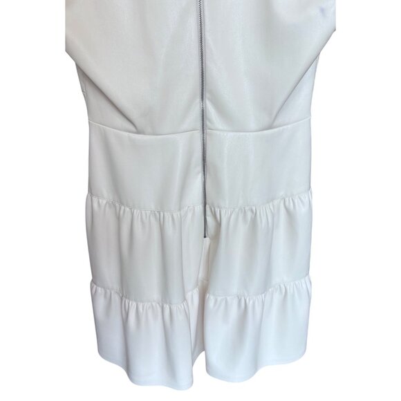 Alice + Olivia Mila Faux-Leather Minidress Off White New Size 10 New - Picture 16 of 16
